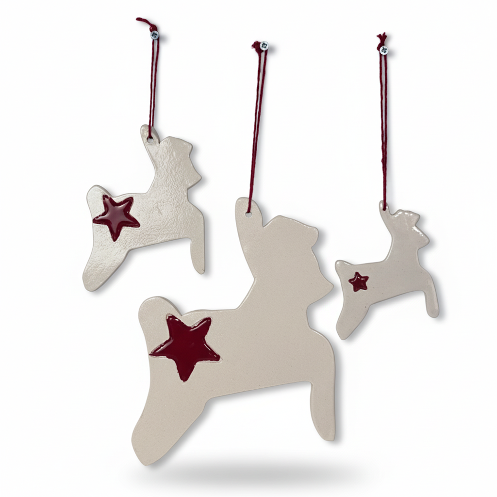 duvar süsü | geyik (beyaz, yıldız)