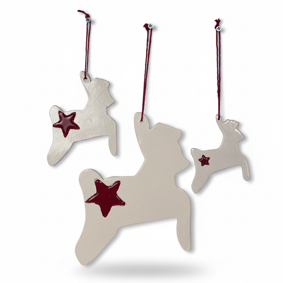 duvar süsü | geyik (beyaz, yıldız)