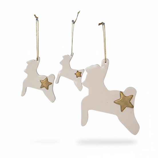 duvar süsü | geyik (beyaz, yıldız)