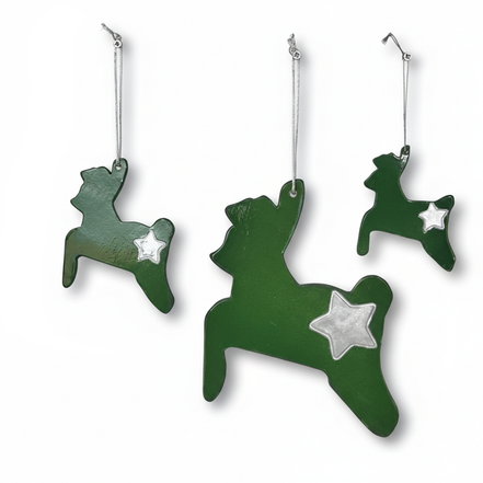 duvar süsü | geyik (yeşil, yıldız)