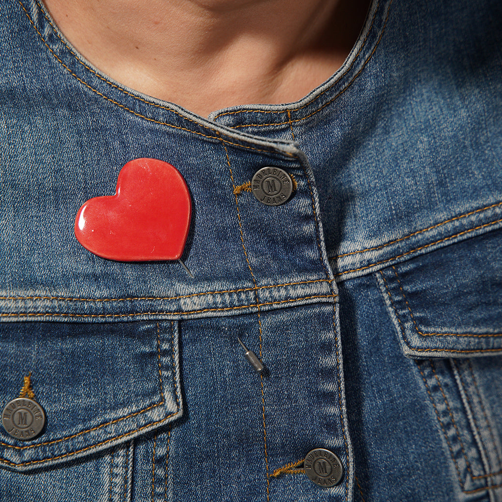 kalp broş | kırmızı