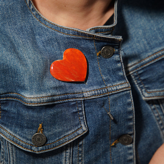 kalp broş | alev kırmızı