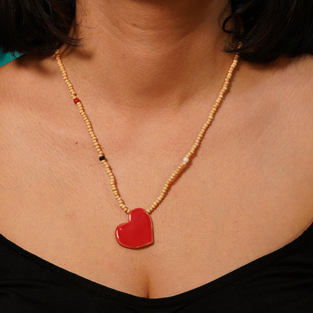 kolye | kalp (kırmızı)