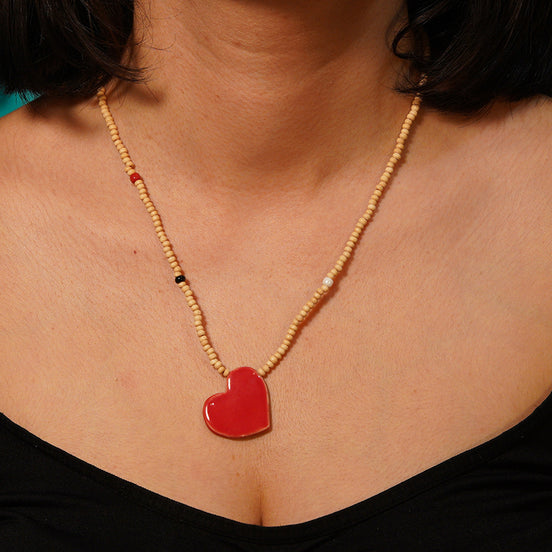 kolye | kalp (kırmızı)