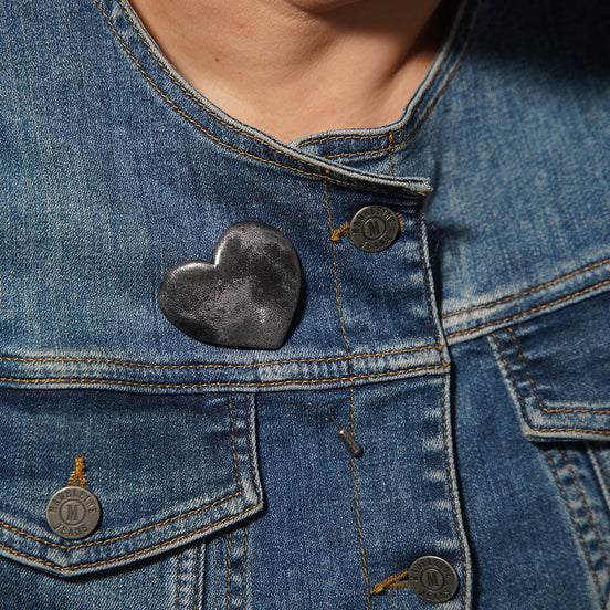 kalp broş | metalik