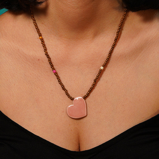 kolye | kalp (pembe)