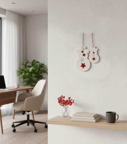 duvar süsü | kardan adam (beyaz)