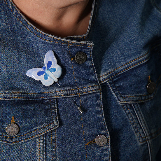 kelebek broş | mavi