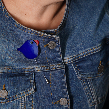 kuş broş | gece mavisi