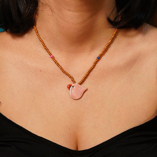 kolye | kuş (pembe)