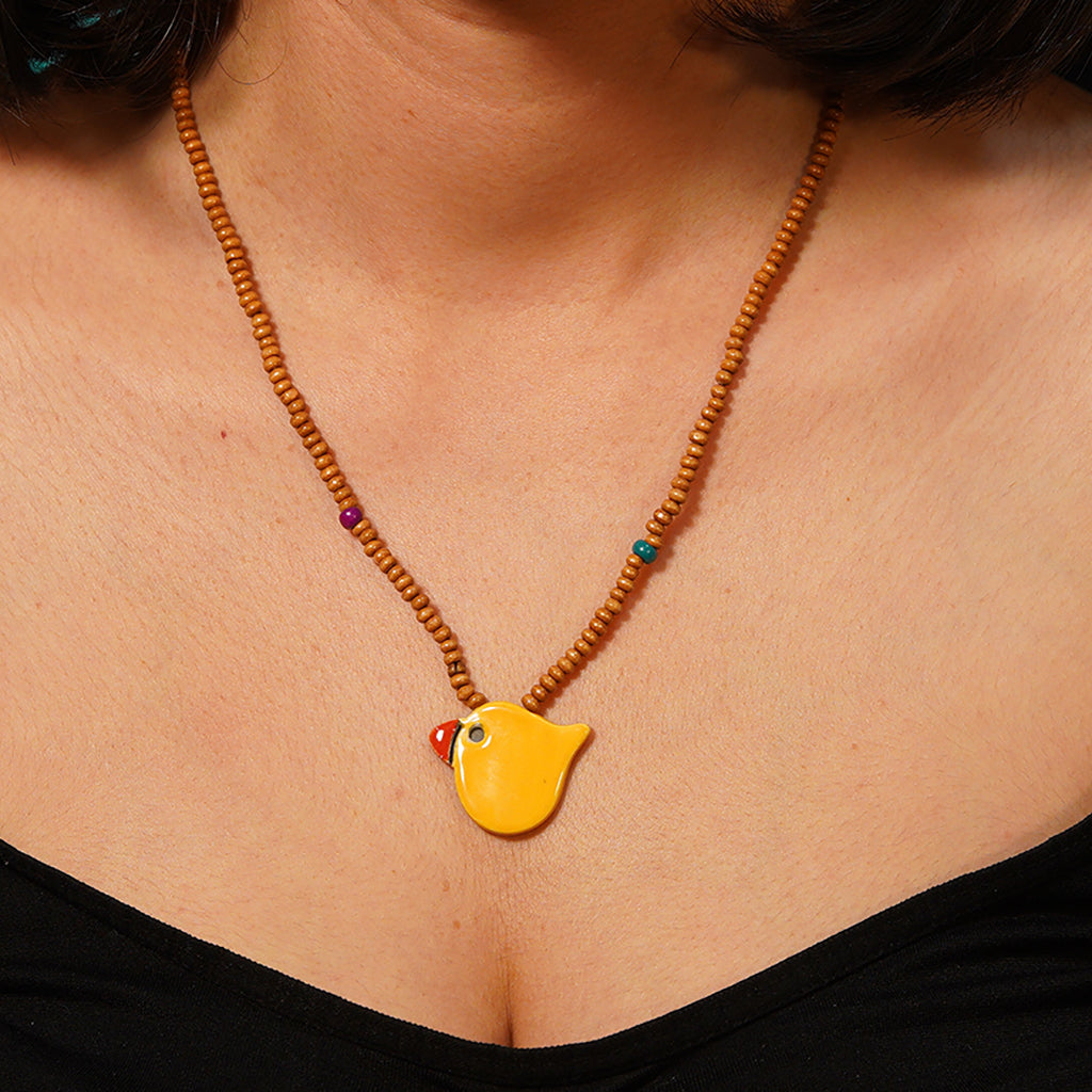 kolye | kuş (sarı)