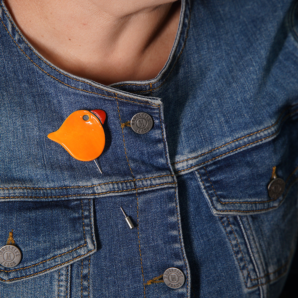 kuş broş | turuncu