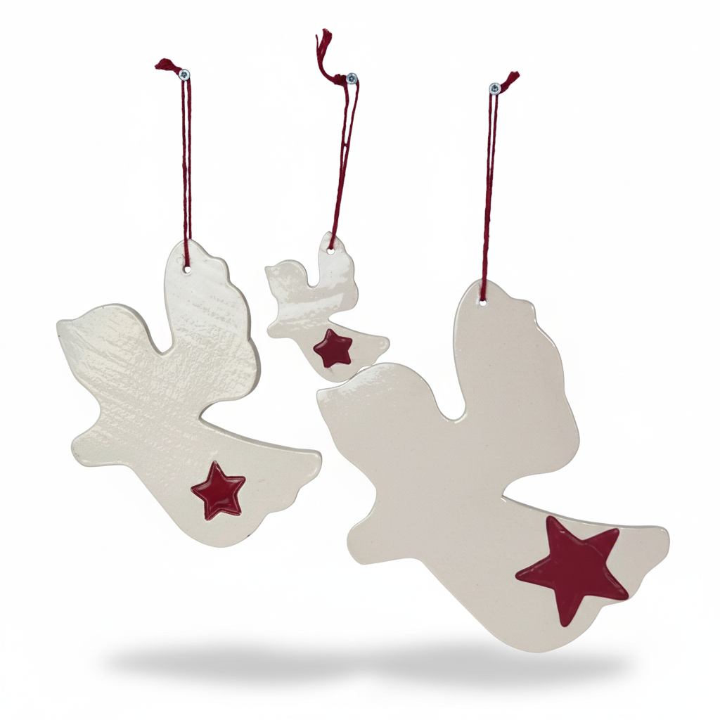 duvar süsü | melek (beyaz, yıldız)