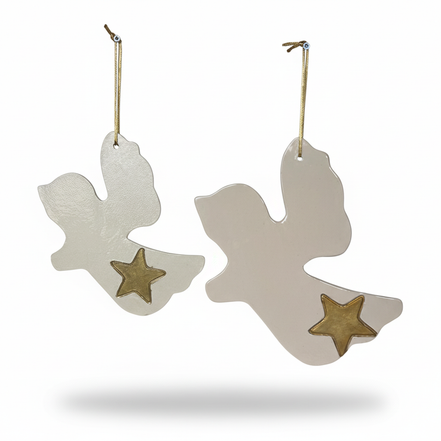 duvar süsü | melek (beyaz, yıldız)