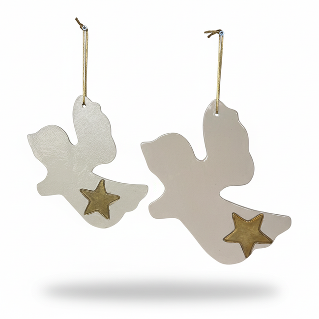 duvar süsü | melek (beyaz, yıldız)