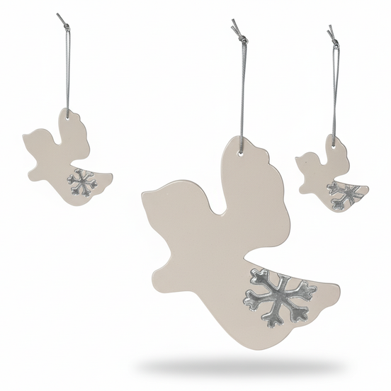 duvar süsü | melek (beyaz, kristal)