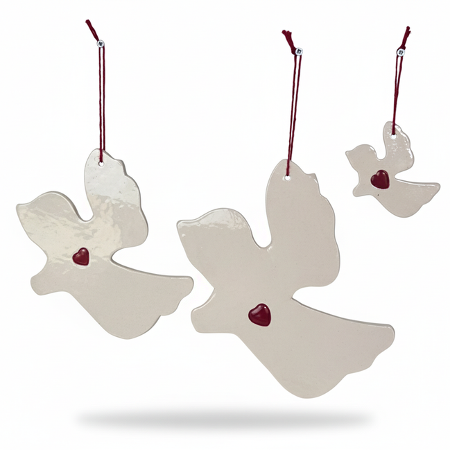 duvar süsü | melek (beyaz, kalp)