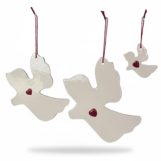 duvar süsü | melek (beyaz, kalp)