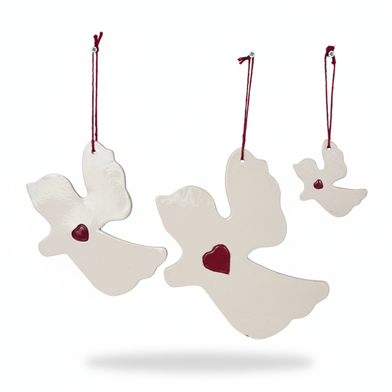 duvar süsü | melek (beyaz, kalp)