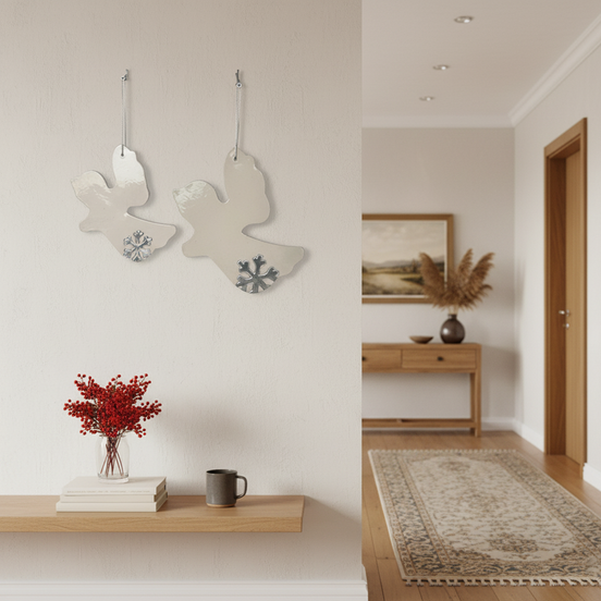 duvar süsü | melek (beyaz, kristal)