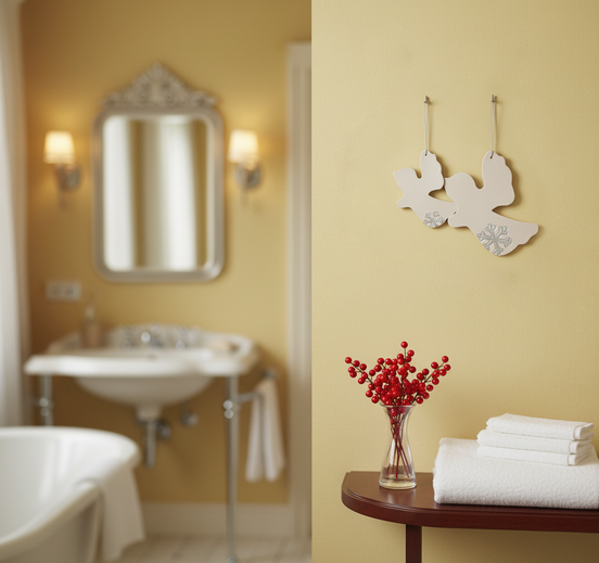 duvar süsü | melek (beyaz, kristal)