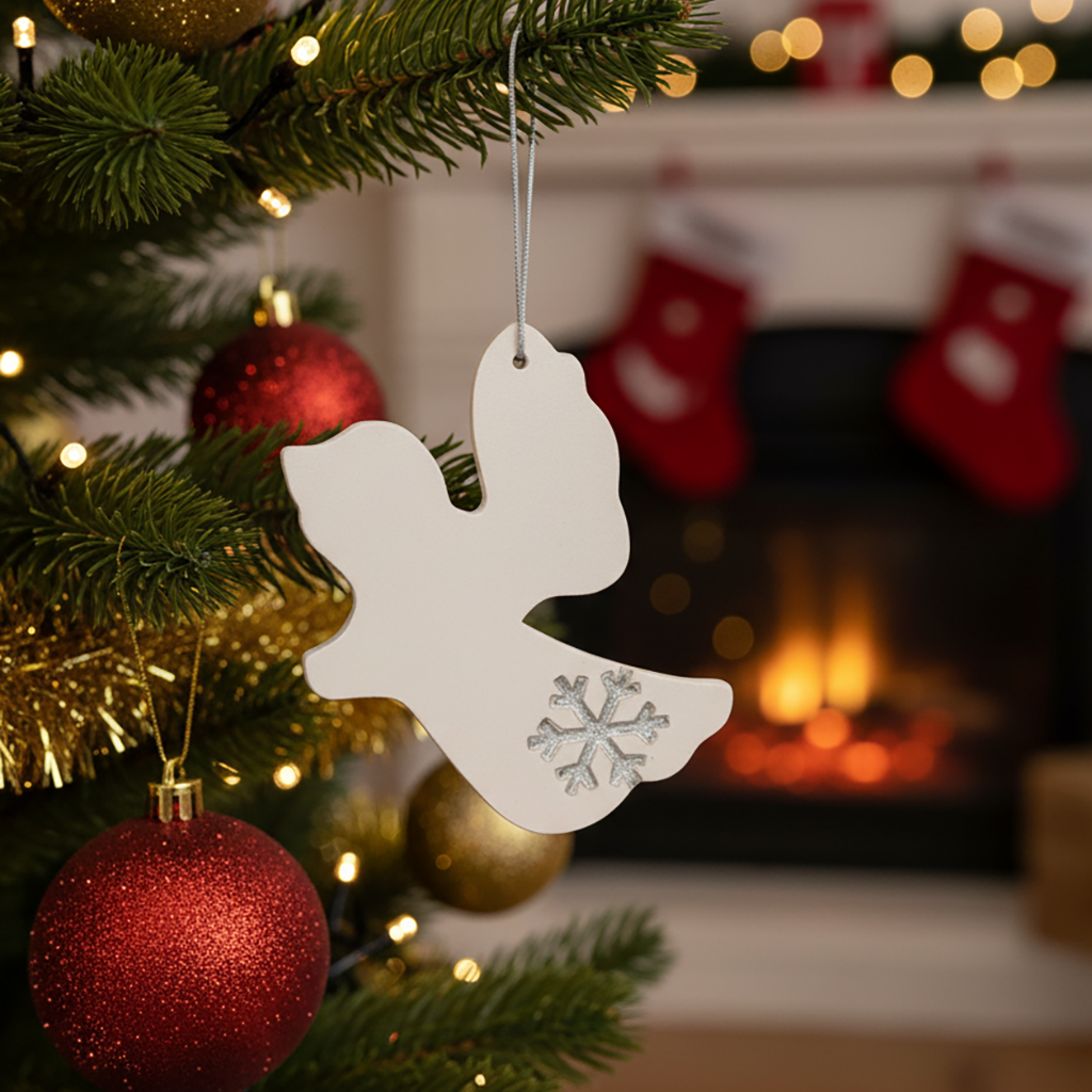 ağaç süsü | melek (beyaz, kristal)