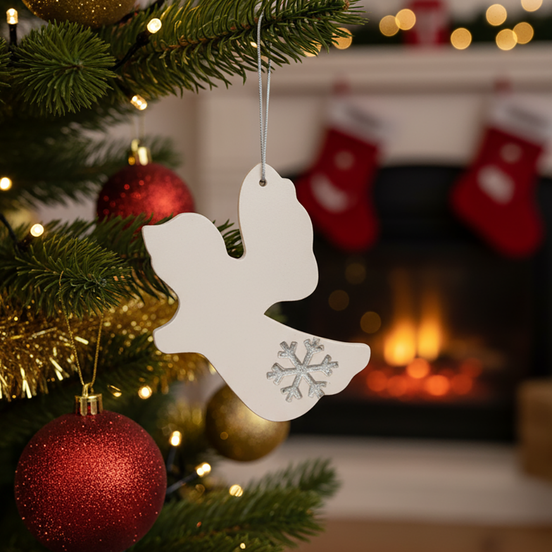 ağaç süsü | melek (beyaz, kristal)