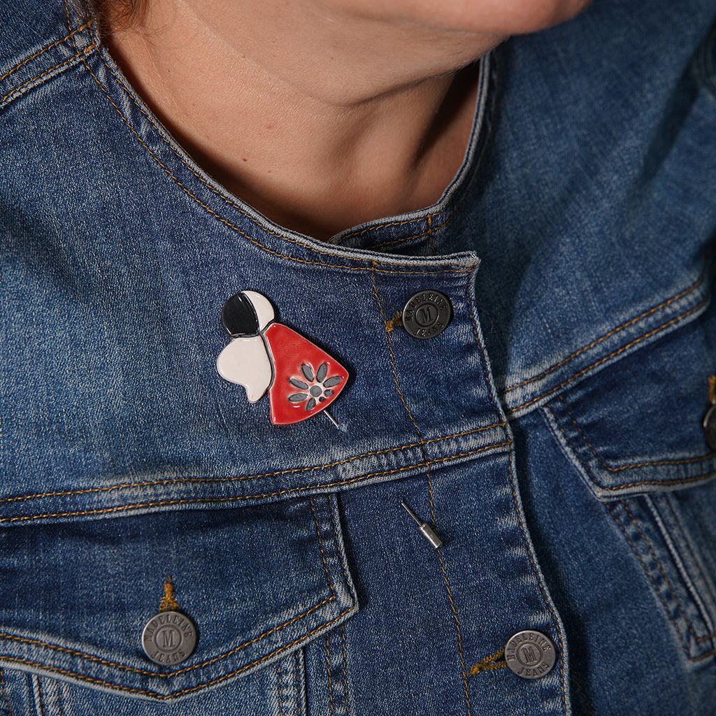 melek broş | kırmızı