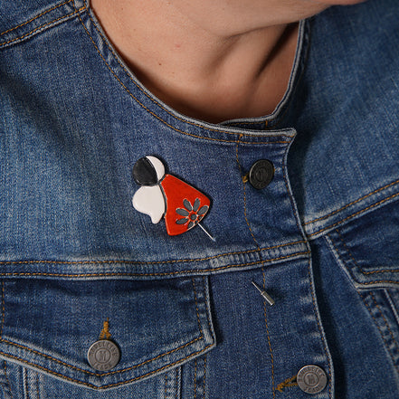 melek broş | alev kırmızı