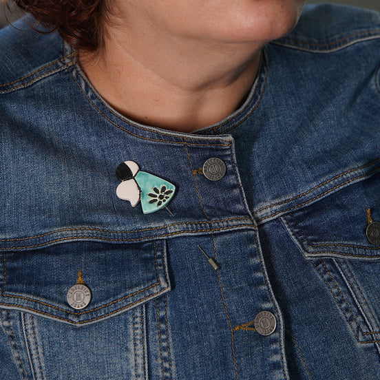 melek broş | antik turkuvaz