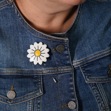 papatya broş | sarı