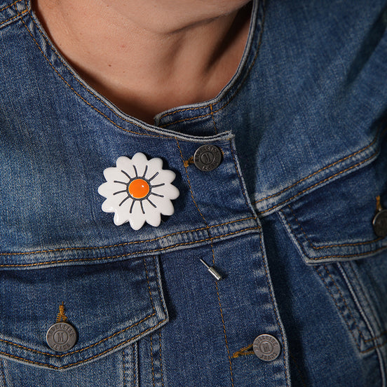 papatya broş | turuncu