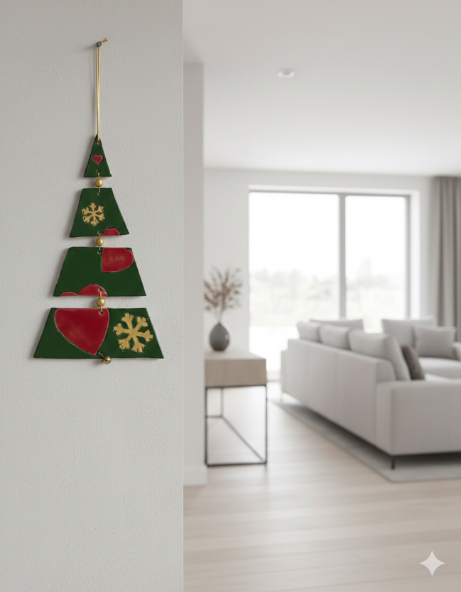 duvar süsü | parçalı ağaç (kar kristali-kalp)