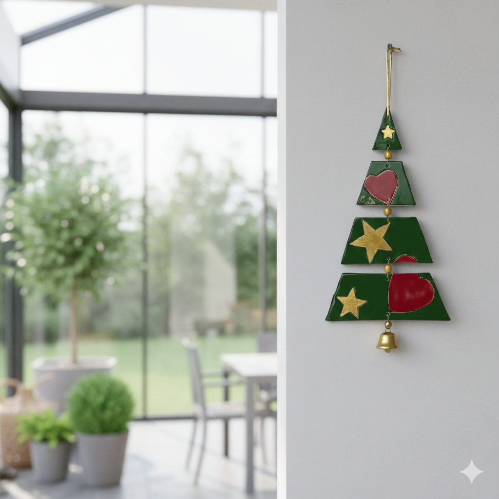 duvar süsü | parçalı ağaç (kalp-yıldız)