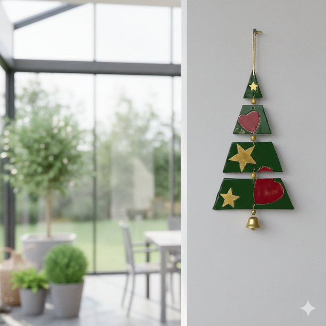 duvar süsü | parçalı ağaç (kalp-yıldız)