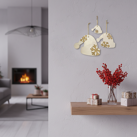 duvar süsü | şapka (beyaz, kristal)