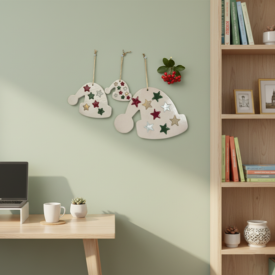 duvar süsü | şapka (beyaz, yıldız)