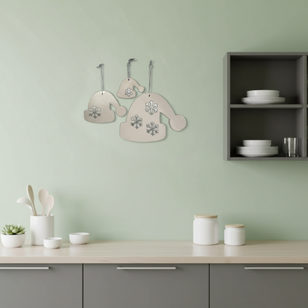 duvar süsü | şapka (beyaz, kristal)