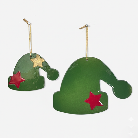 duvar süsü | şapka (yeşil, yıldız)