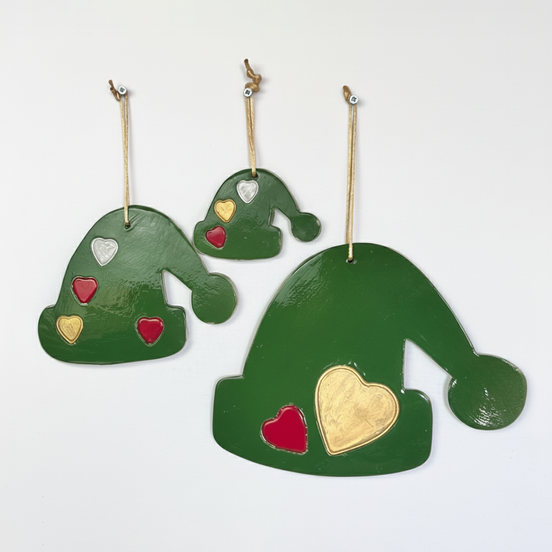 duvar süsü | şapka (yeşil, kalp)