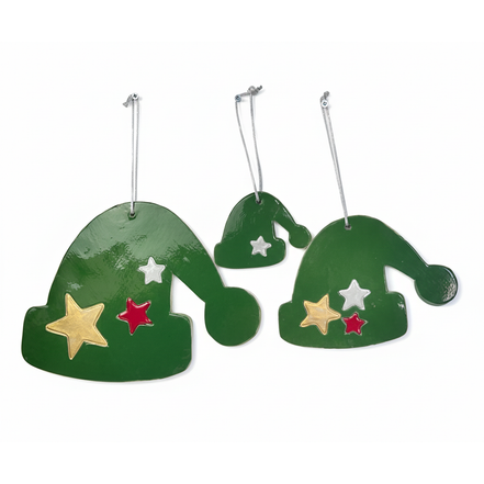 duvar süsü | şapka (yeşil, yıldız)