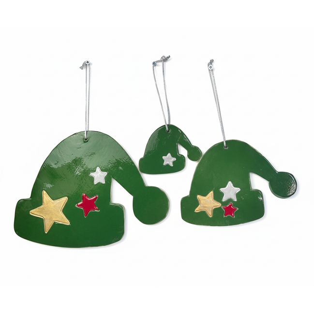 duvar süsü | şapka (yeşil, yıldız)