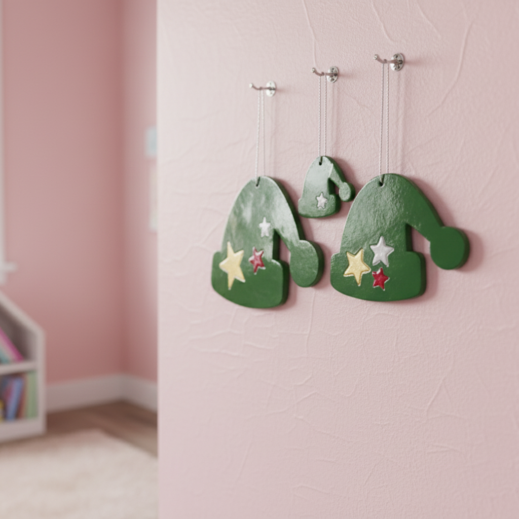 duvar süsü | şapka (yeşil, yıldız)