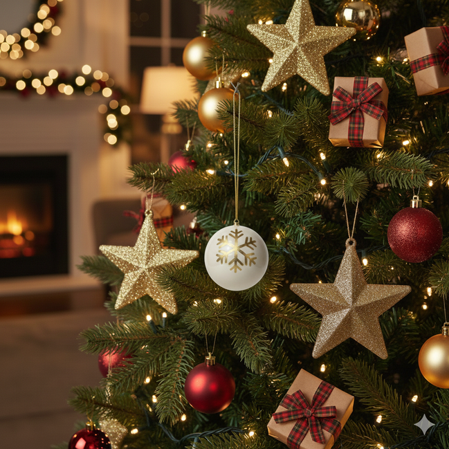 ağaç süsü / top (kar kristali)