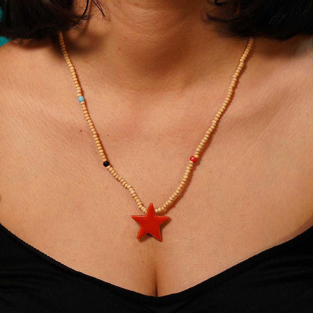 kolye | yıldız (kırmızı)