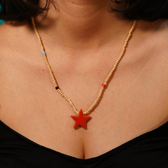 kolye | yıldız (kırmızı)